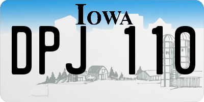 IA license plate DPJ110
