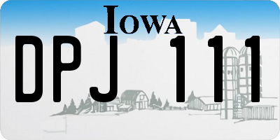 IA license plate DPJ111