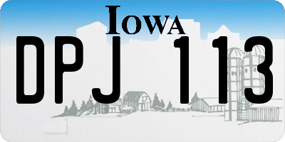 IA license plate DPJ113