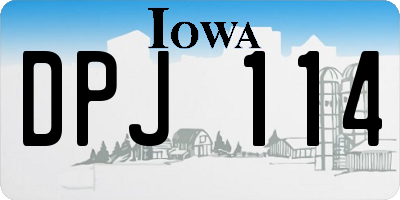 IA license plate DPJ114
