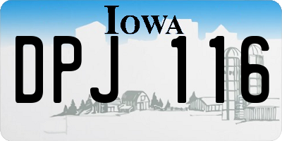 IA license plate DPJ116
