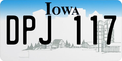 IA license plate DPJ117