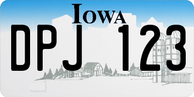 IA license plate DPJ123