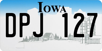 IA license plate DPJ127