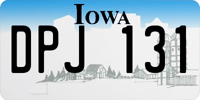 IA license plate DPJ131