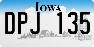 IA license plate DPJ135