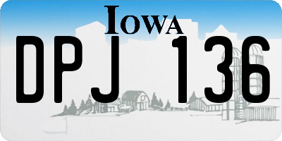 IA license plate DPJ136