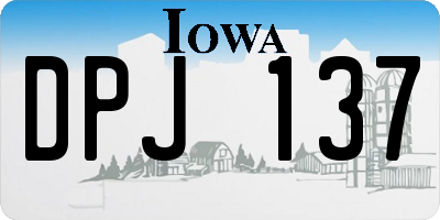 IA license plate DPJ137