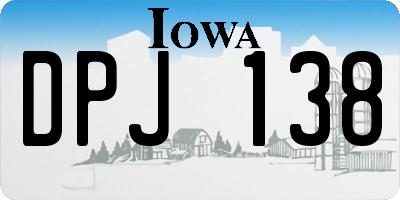 IA license plate DPJ138