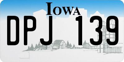 IA license plate DPJ139