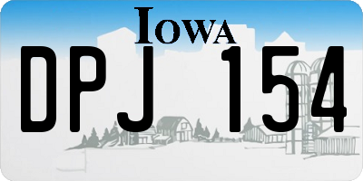 IA license plate DPJ154