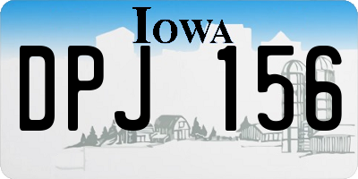 IA license plate DPJ156