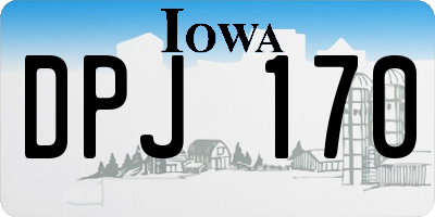 IA license plate DPJ170