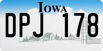 IA license plate DPJ178