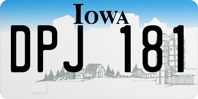 IA license plate DPJ181
