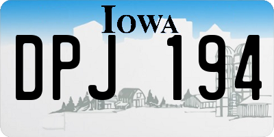 IA license plate DPJ194