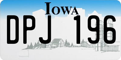 IA license plate DPJ196