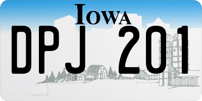 IA license plate DPJ201