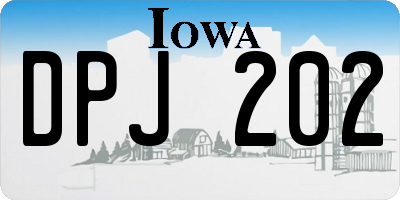IA license plate DPJ202