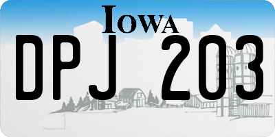IA license plate DPJ203
