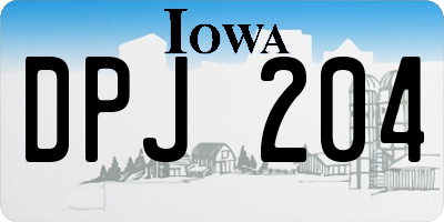 IA license plate DPJ204