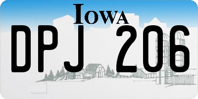 IA license plate DPJ206