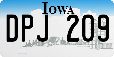 IA license plate DPJ209