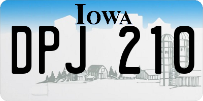 IA license plate DPJ210