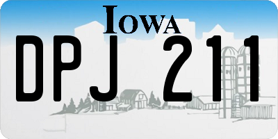 IA license plate DPJ211
