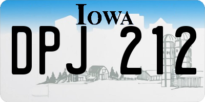 IA license plate DPJ212