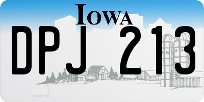 IA license plate DPJ213