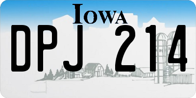IA license plate DPJ214
