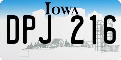 IA license plate DPJ216