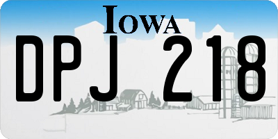 IA license plate DPJ218