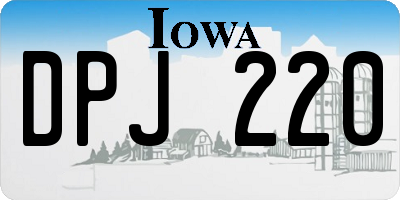 IA license plate DPJ220