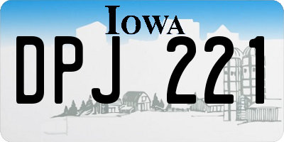 IA license plate DPJ221