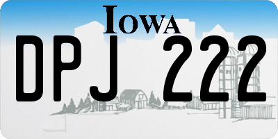 IA license plate DPJ222