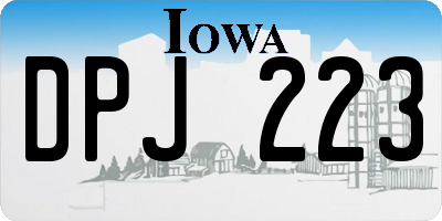 IA license plate DPJ223