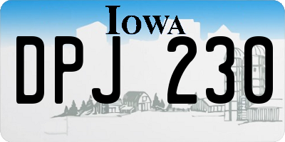 IA license plate DPJ230