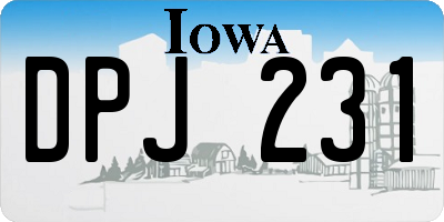 IA license plate DPJ231