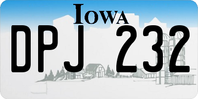IA license plate DPJ232