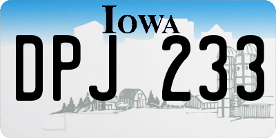 IA license plate DPJ233