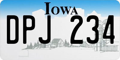 IA license plate DPJ234