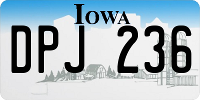 IA license plate DPJ236