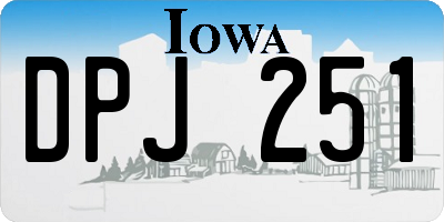 IA license plate DPJ251