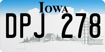 IA license plate DPJ278