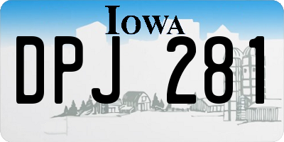 IA license plate DPJ281