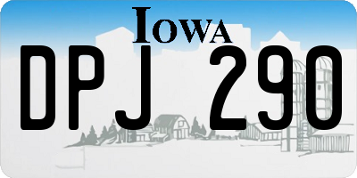 IA license plate DPJ290