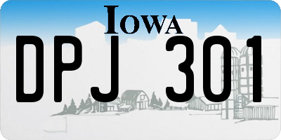 IA license plate DPJ301