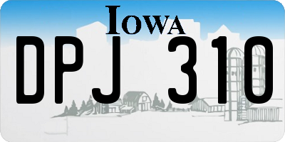 IA license plate DPJ310